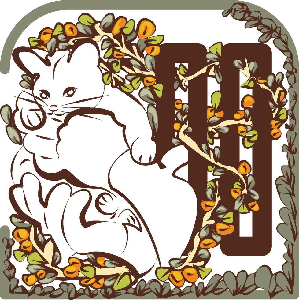 Media Pause Icon with Kitten for Cat Lovers vector