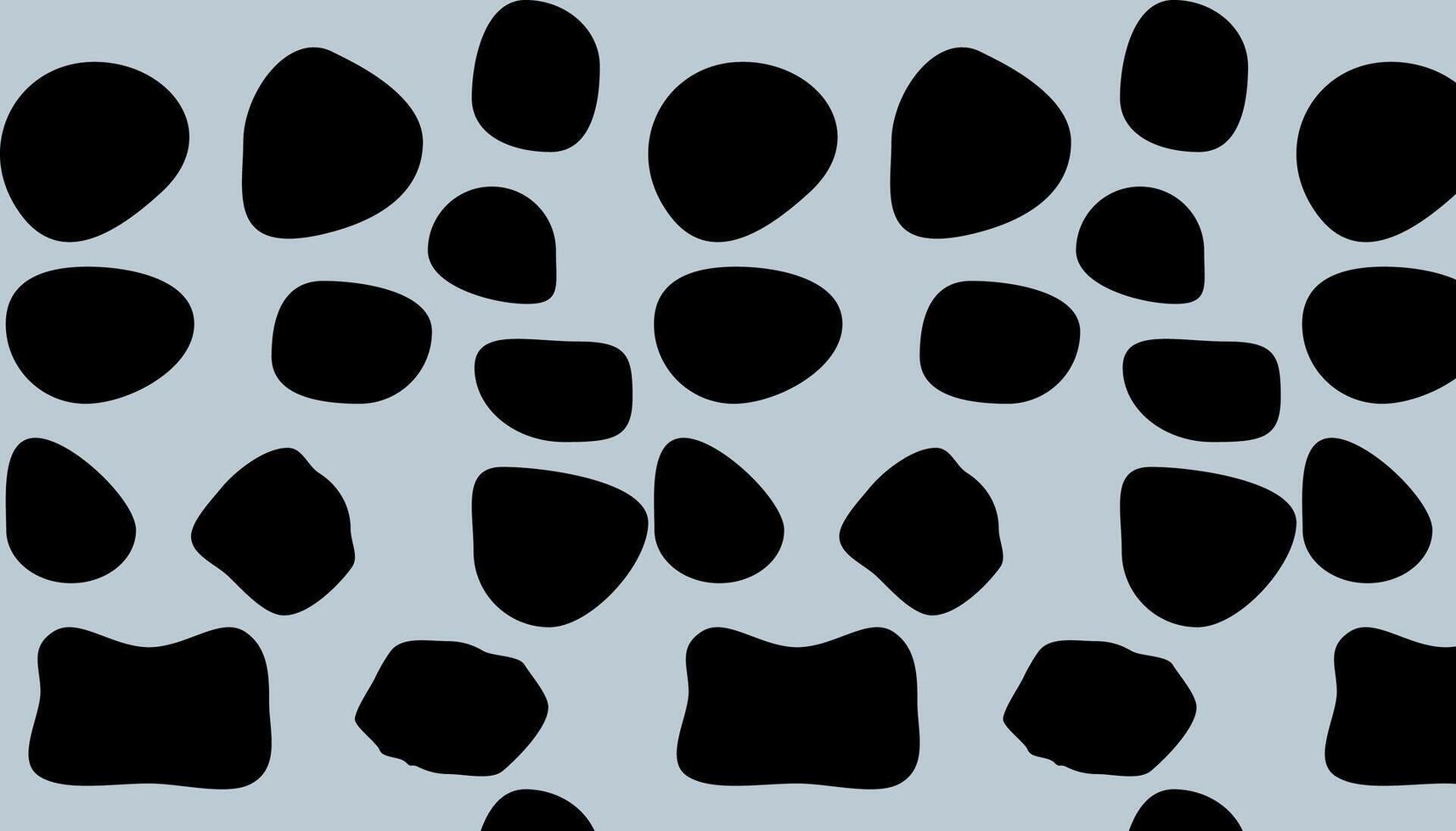 Black polka dot background of milk cow leather. vector