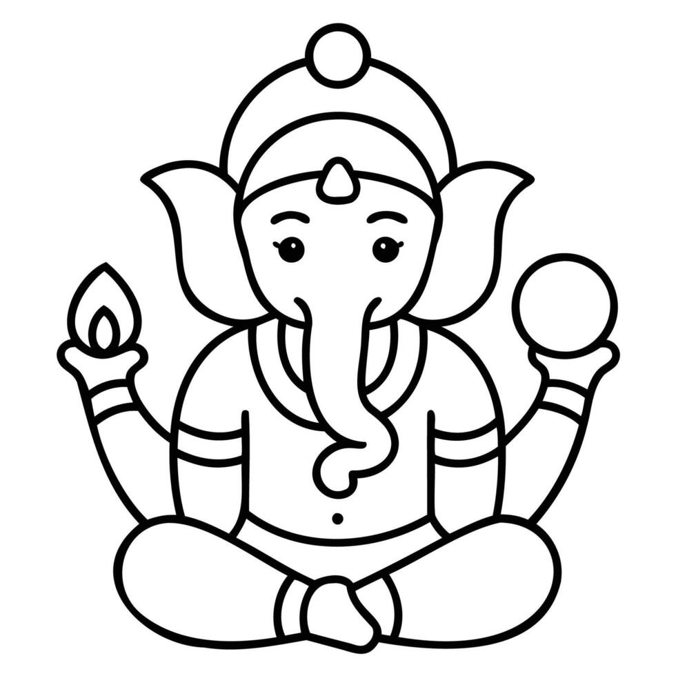 Ganesh Chaturthi art illustration vector