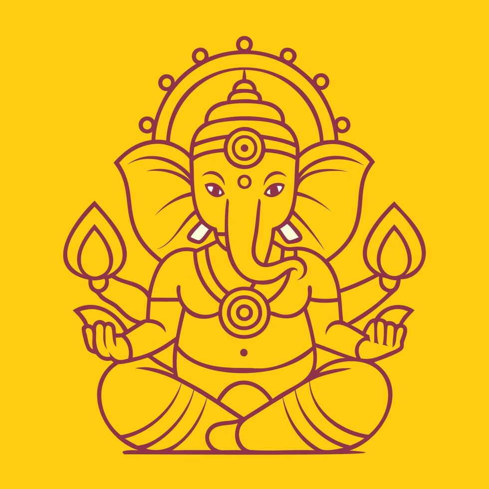 Ganesh Chaturthi art illustration vector