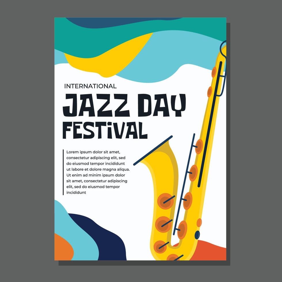 illustration colorful summer Jazz music festival banner flat design vector