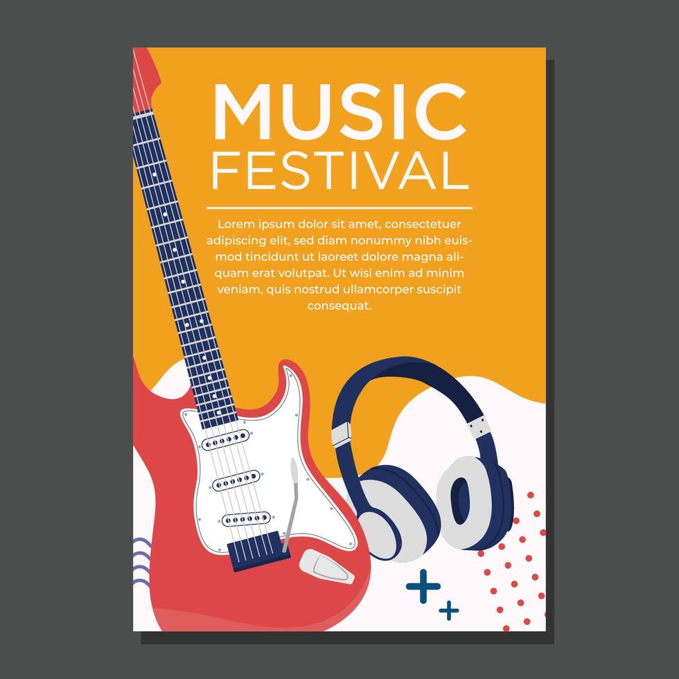 illustration colorful summer Electronic dance music EDM music festival banner poster template vector