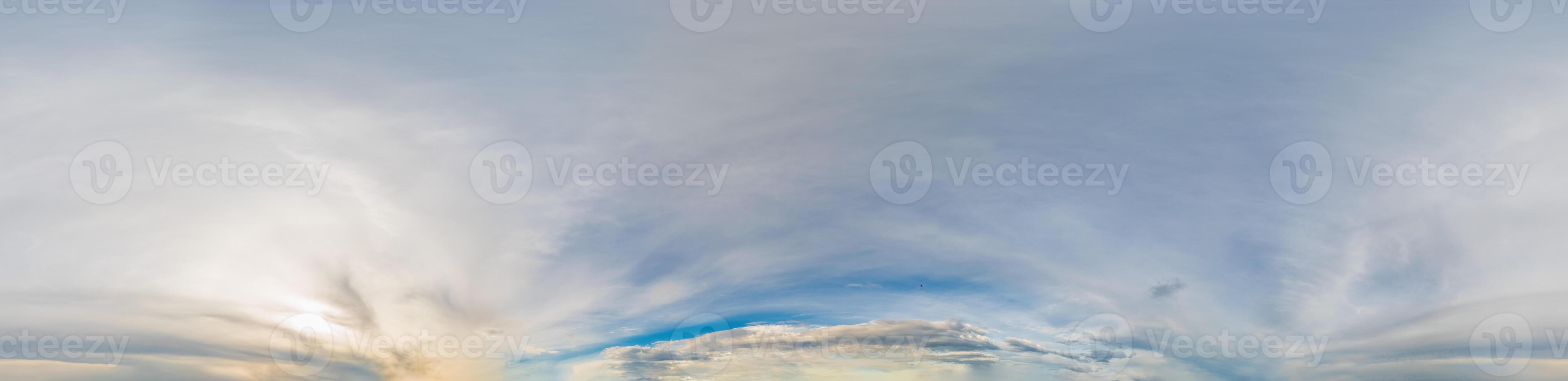 sky panorama with Altostratus clouds in Seamless spherical equirectangular format with complete zenith for use in 3D graphics, game and composites in aerial drone 360 degree panoramas as sky dome photo