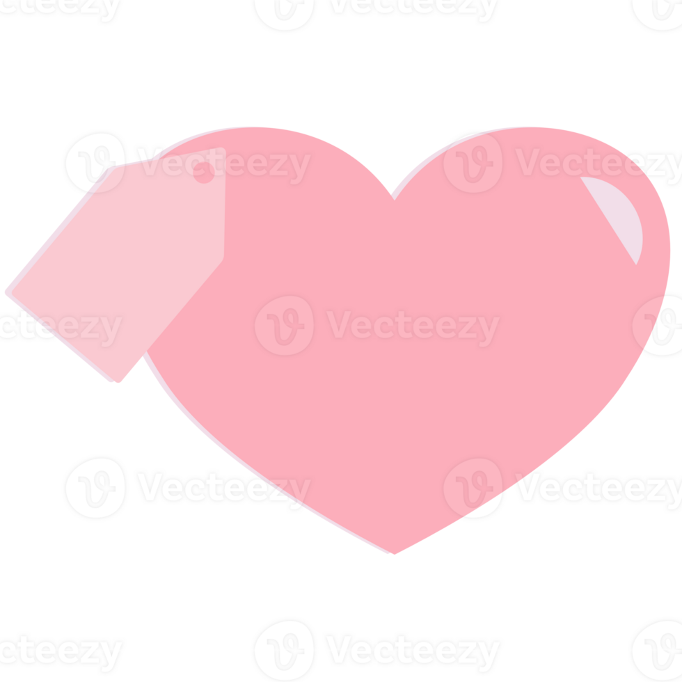 Pink heart tagged png