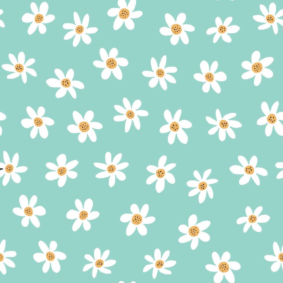 chamomile flower simple seamless pattern. vector