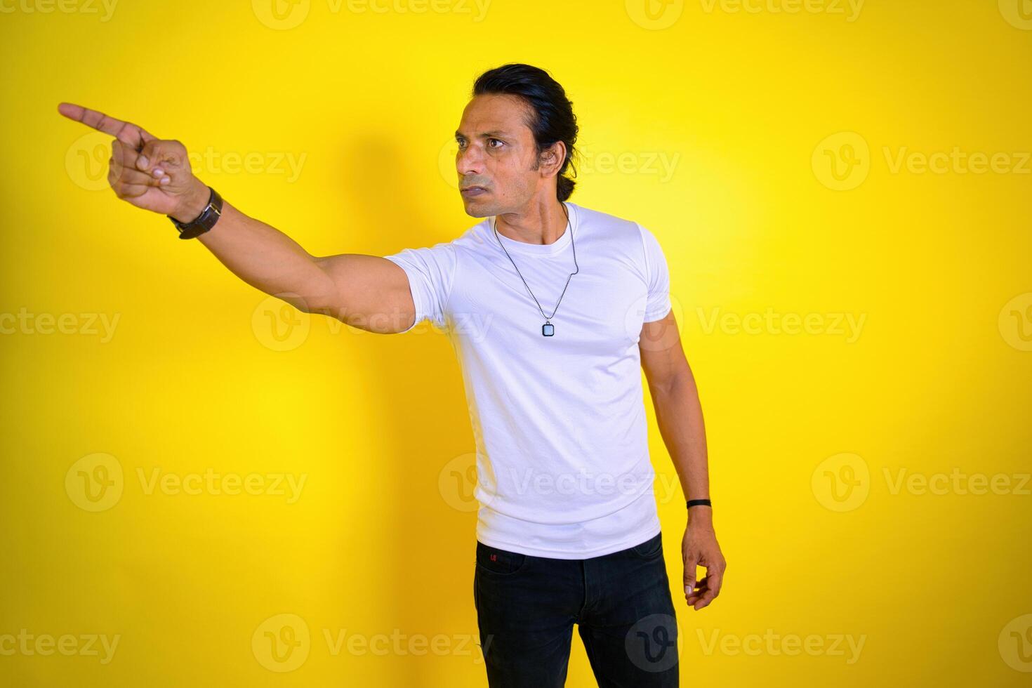 Furious man Pointing to someone photo