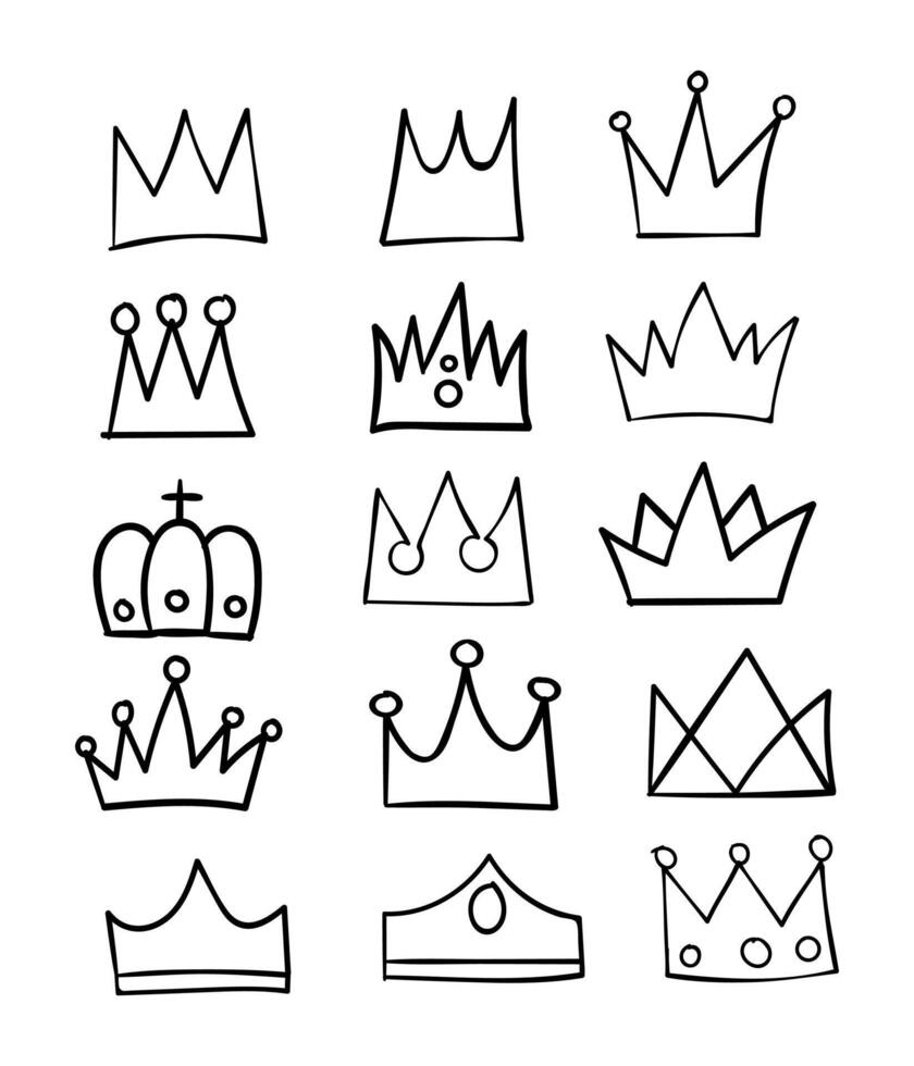 Scribble crown line vector