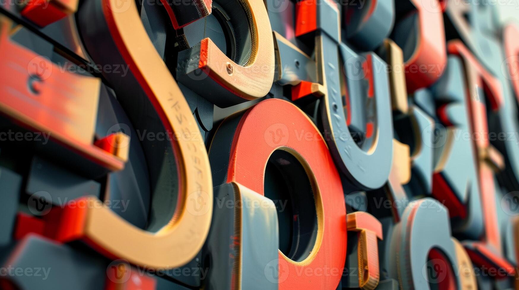 The 3D effect of these letters creates a sense of depth making them visually interesting and dynamic photo