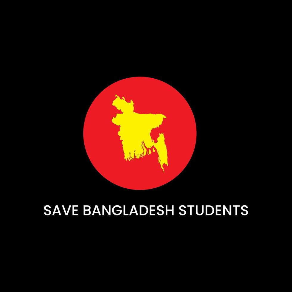 Save Bangladesh Students map concept. Quota movement of Bangladesh. vector