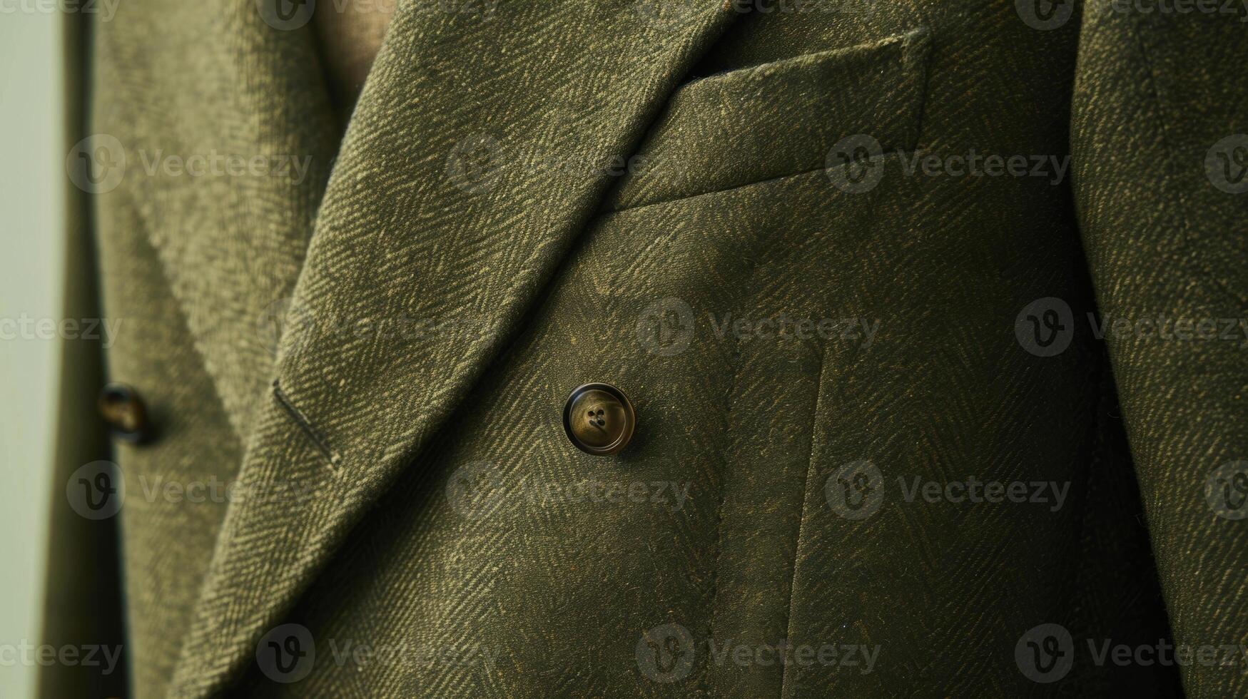 A refined and understated olive green blazer with a doublebutton closure and tailored details made from a highquality wool and silk blend photo
