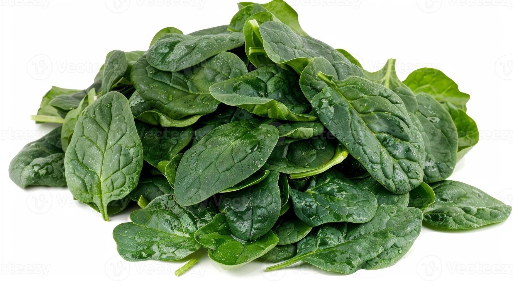 A mound of thick hearty spinach leaves their deep green color hinting at their nutrientrich properties photo