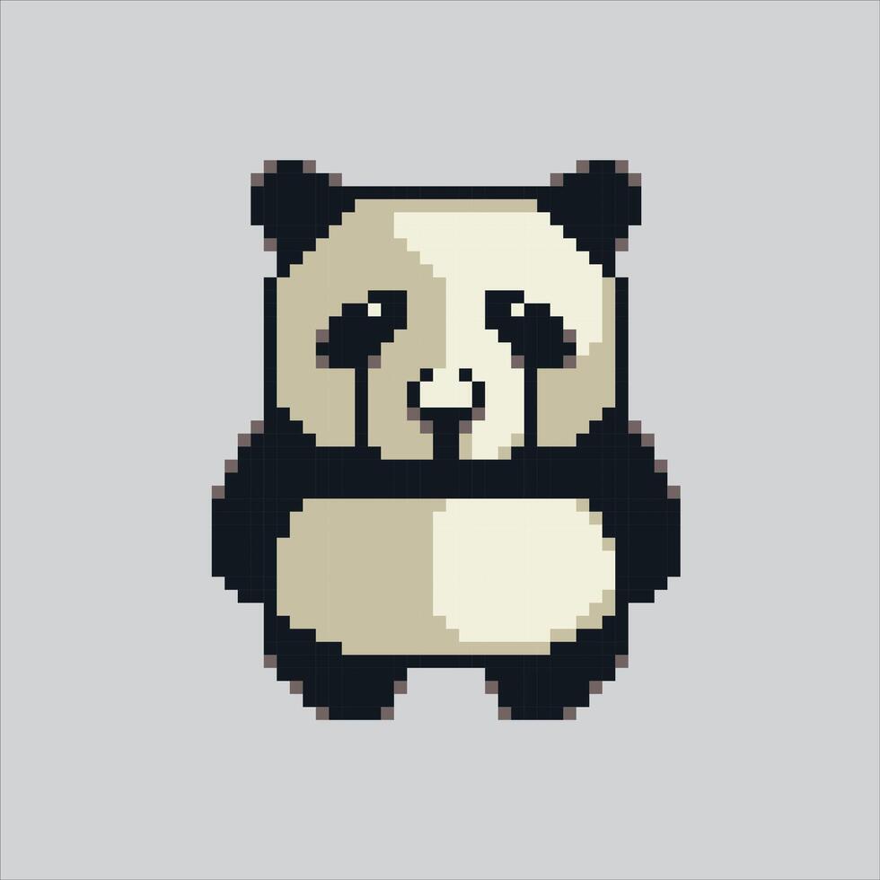Pixel art illustration Panda. Pixelated Panda. Cute China Panda animal icon pixelated for the pixel art game and icon for website and game. old school retro. vector