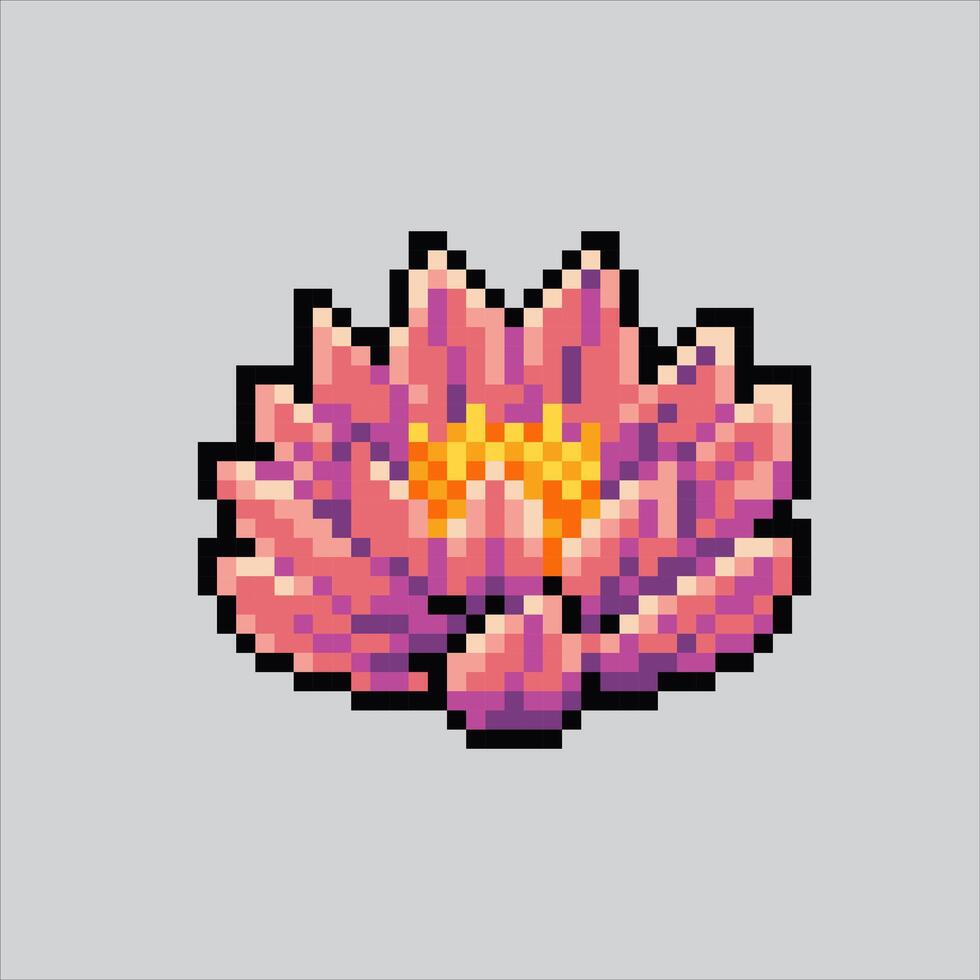 Pixel art illustration Lotus. Pixelated Lotus. Lotus icon pixelated for the pixel art game and icon for website and game. old school retro. vector