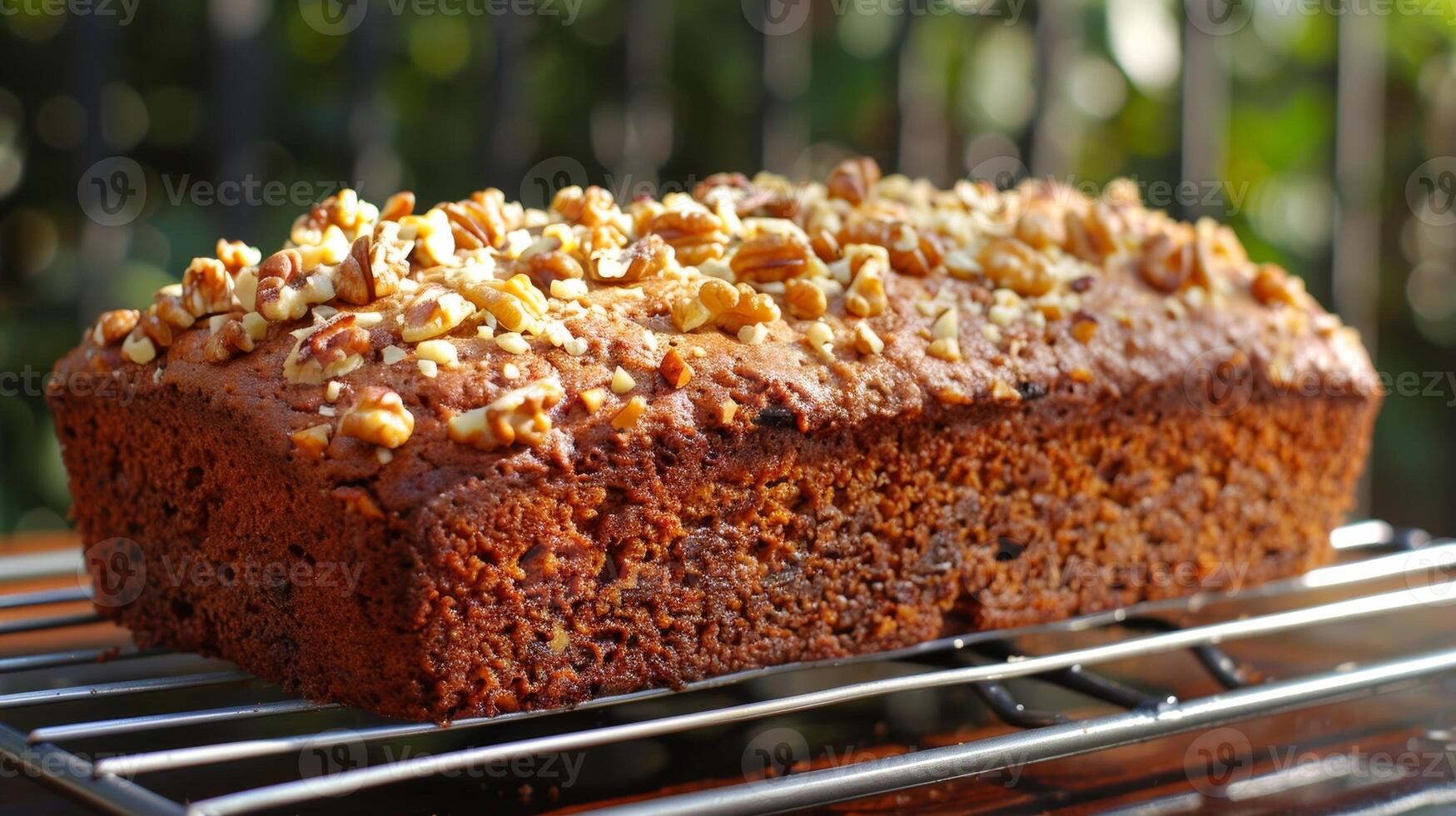 Fluffy and wholesome high oleic acid banana bread made with wholesome ingredients and topped with crunchy walnuts for added healthy fats photo