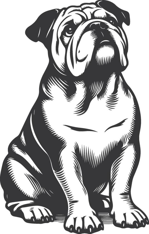french bulldog Sitting pretty begging silhouette design. vector