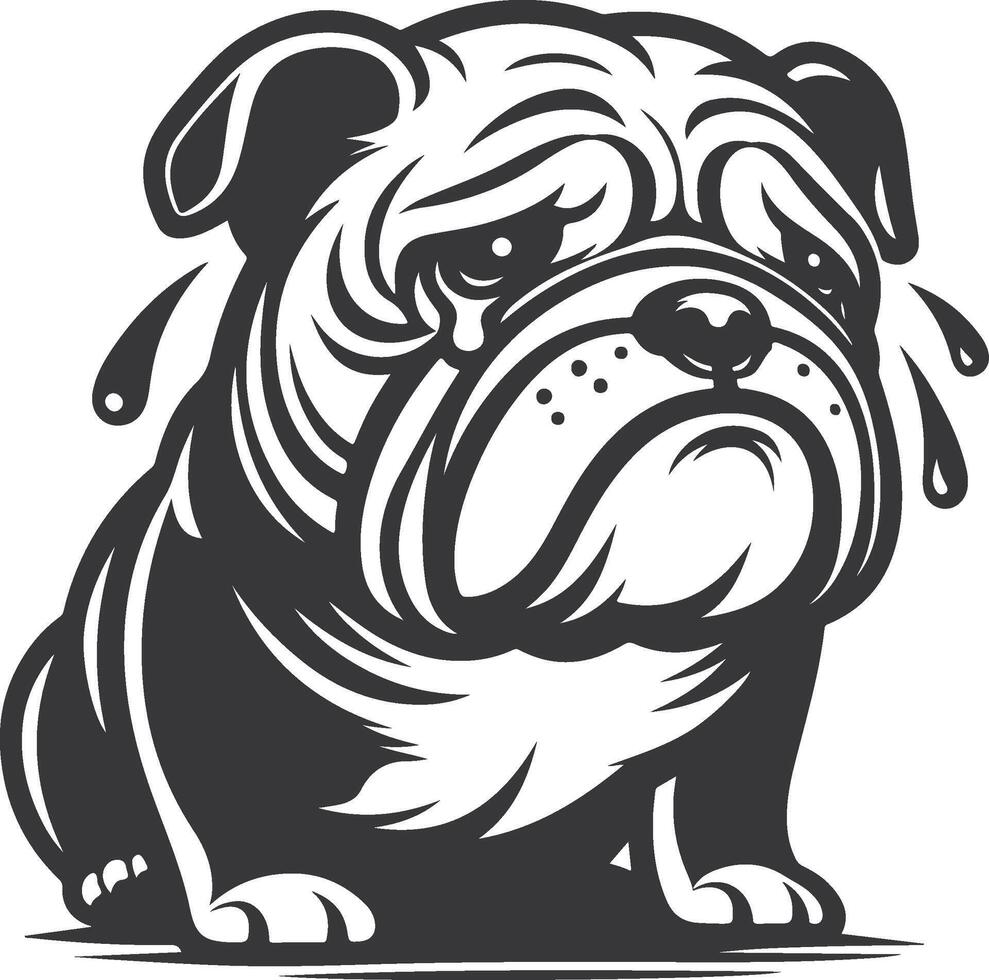 Emotional bulldog silhouette design vector