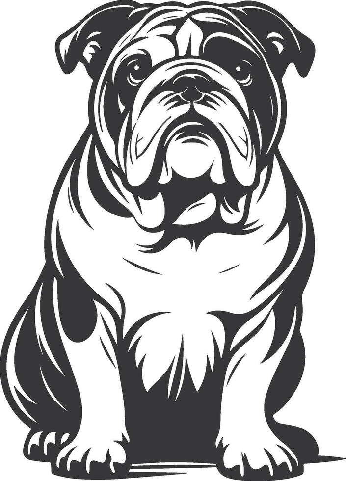 Emotional bulldog silhouette design vector