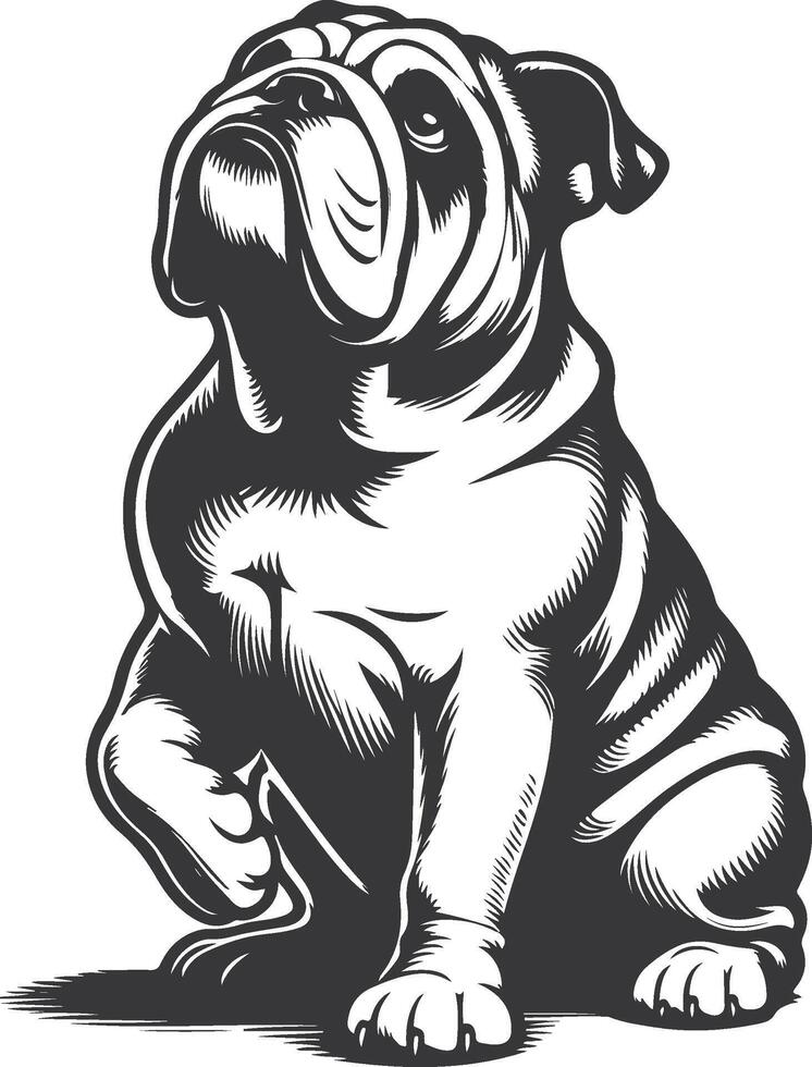 french bulldog Sitting pretty begging silhouette design. vector