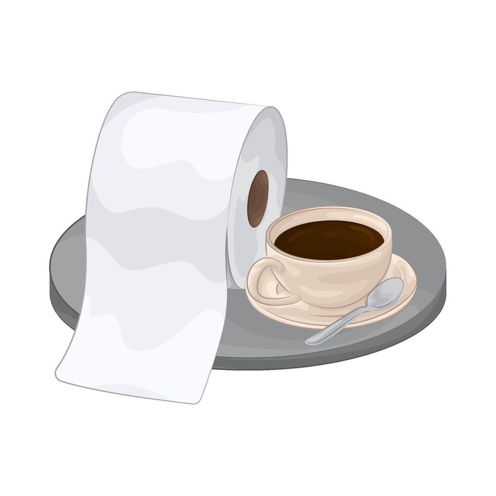 Illustration of coffee with tissue roll vector