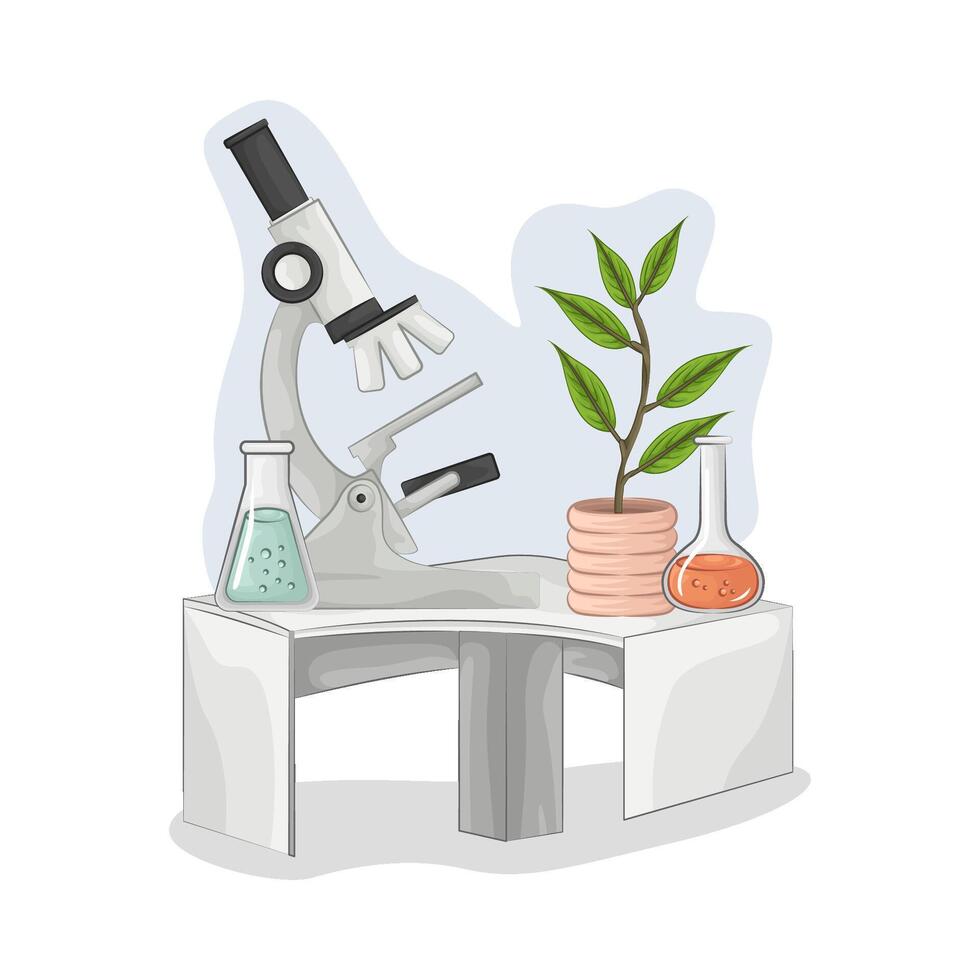 Illustration of microscope vector