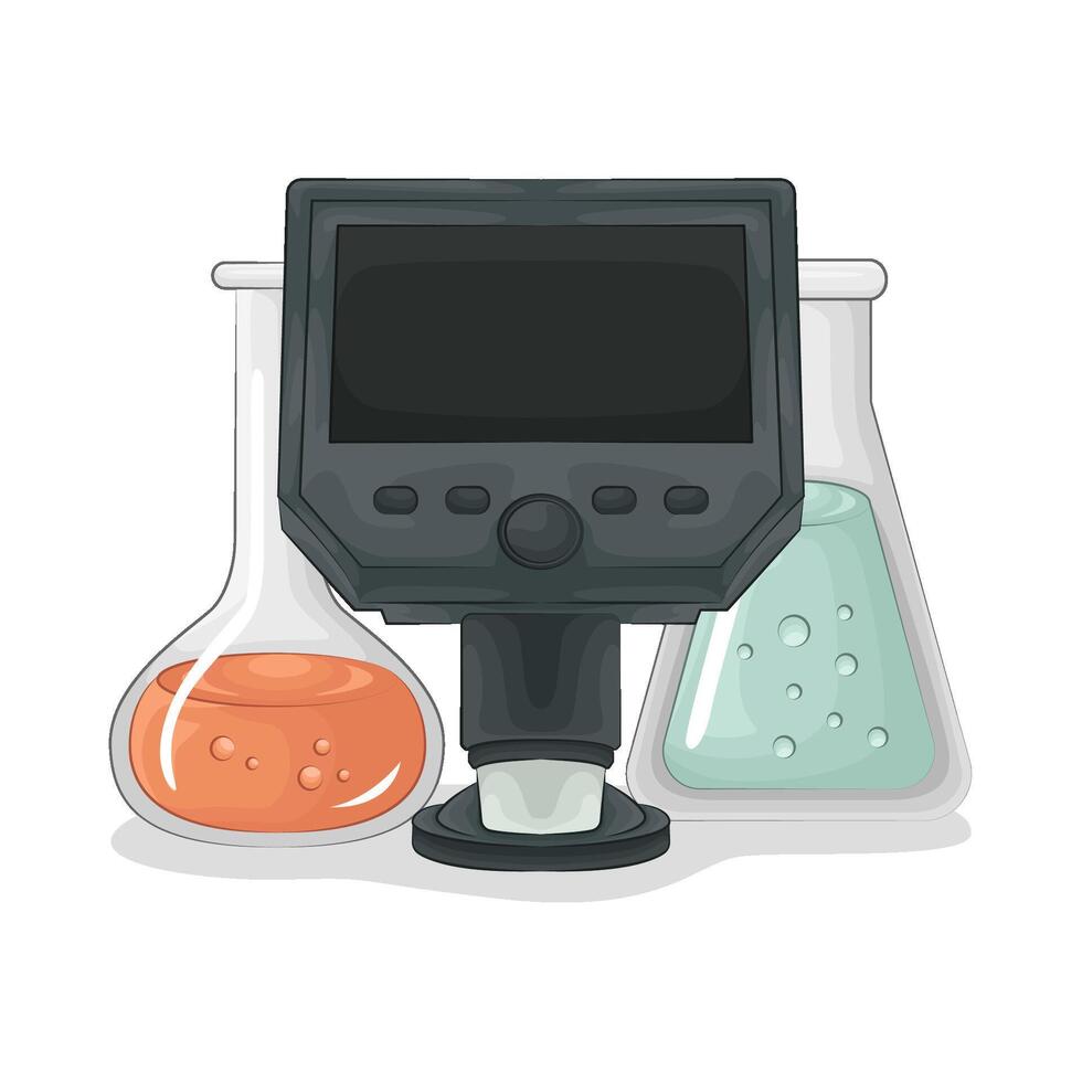 Illustration of digital microscope vector