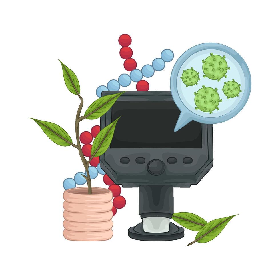Illustration of digital microscope vector