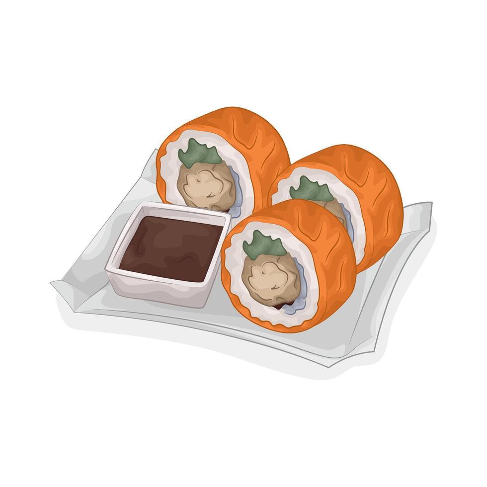 Illustration of sushi roll vector