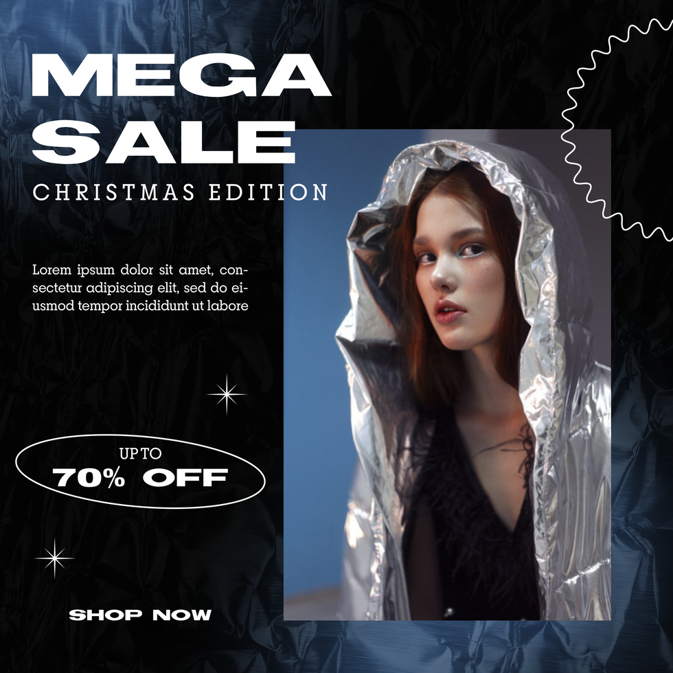 winter sale social media template design gradient minimalist psd