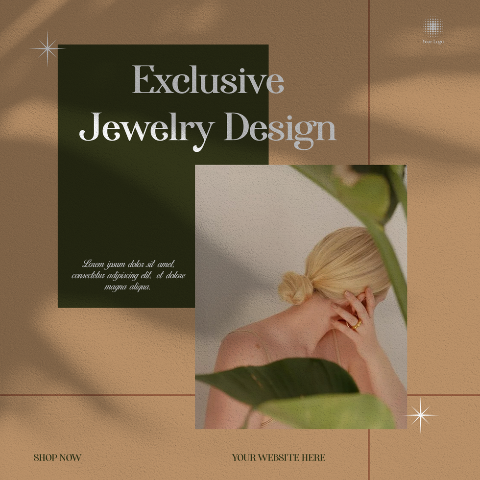 Exclusive Jewelry Design Shop social media post template psd