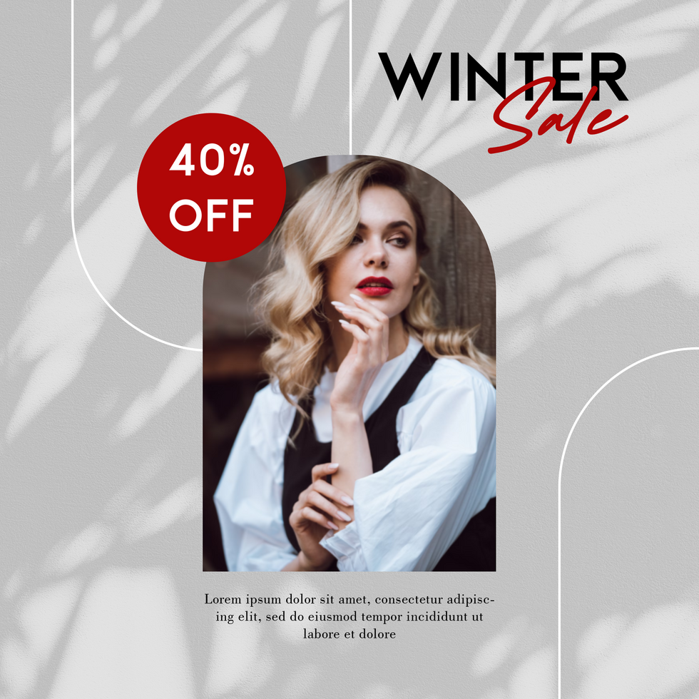 Winter Sale Discount Offer Women Fashion Social Media Post Template psd