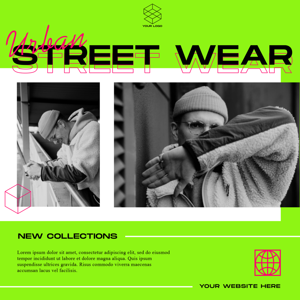 Urban Streetwear Fashion Social Media Post Template Design psd
