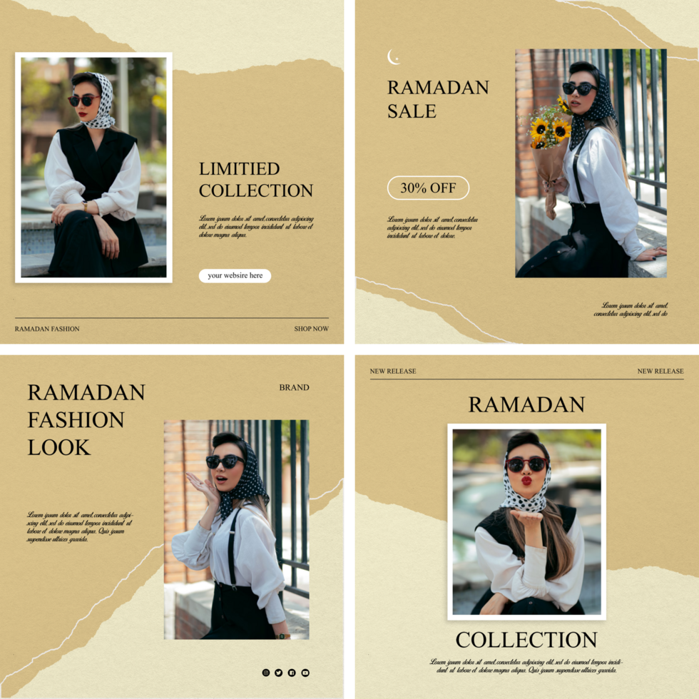 Ramadan Fashion Promotion Minimalist Design Social Media Post Template psd