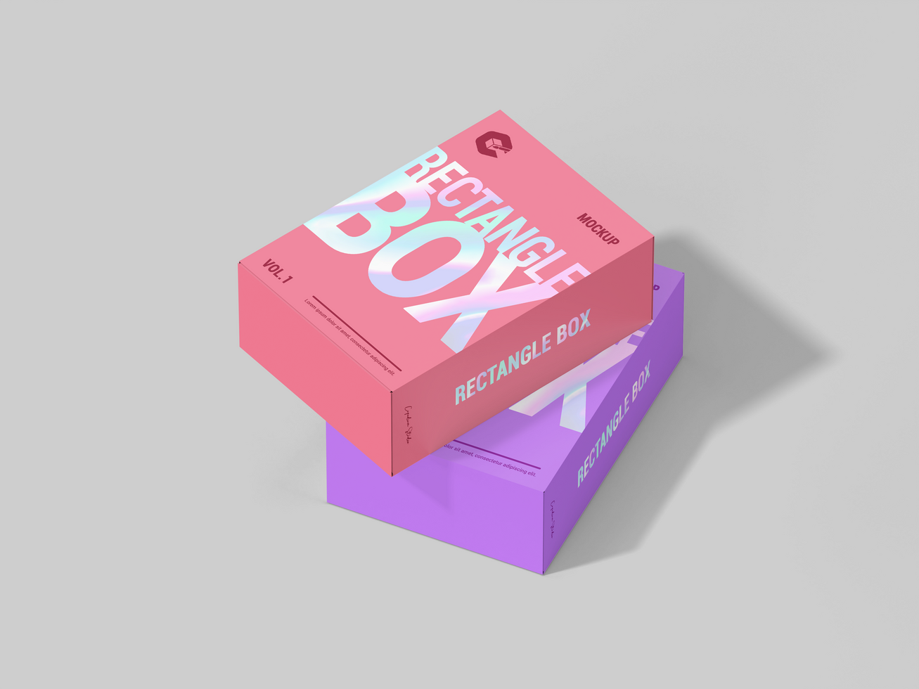 Realistic Rectangle Packaging Box 3D Rendering Mock-up easy to change colors - Mockup for branding psd