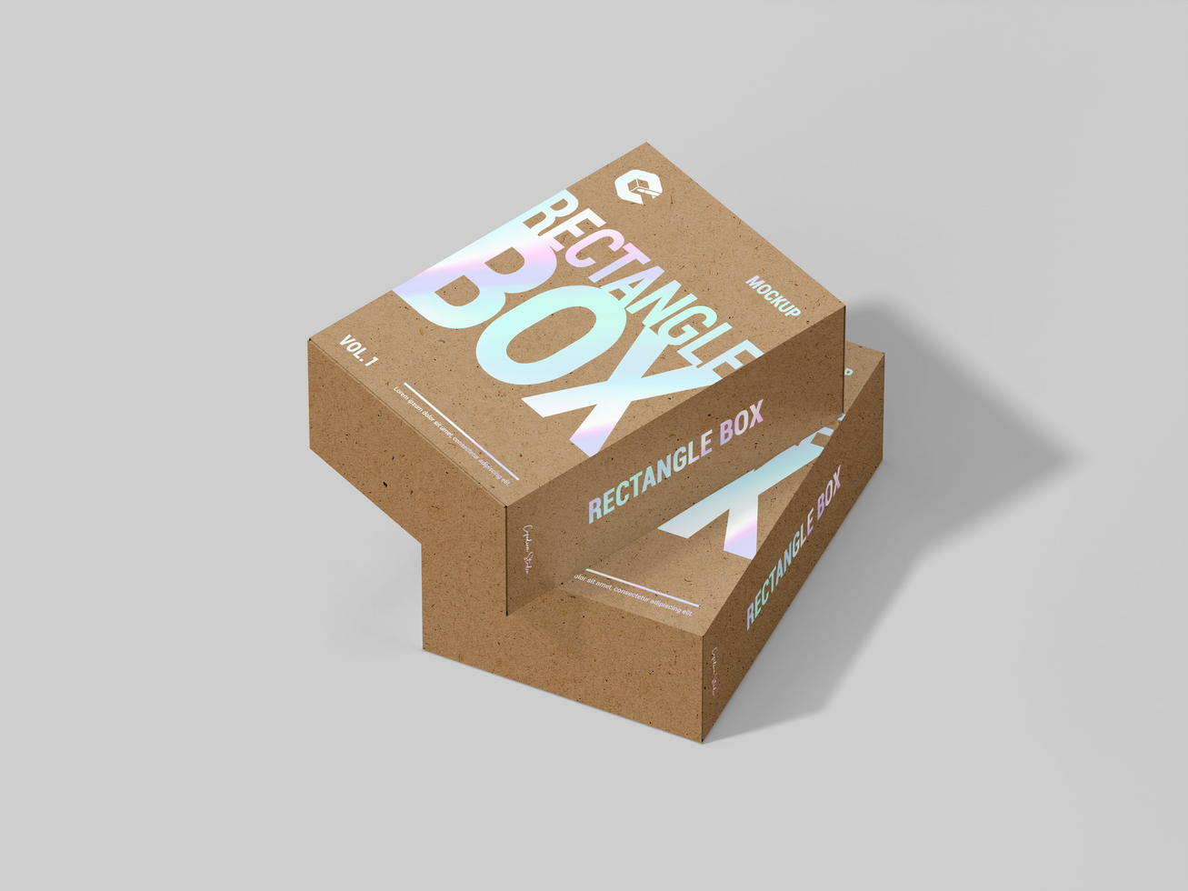 Blank Rectangle Kraft Box Mockup - Small Medium Big size cardboard box packaging design psd