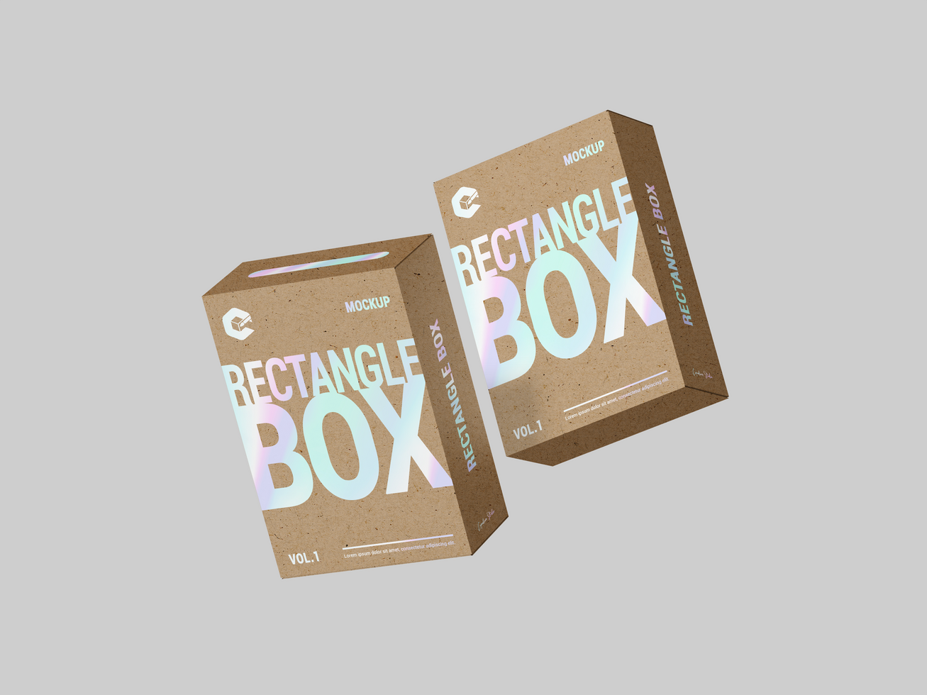 Changeable Product Cardboard Package Box design 3D Mockup psd
