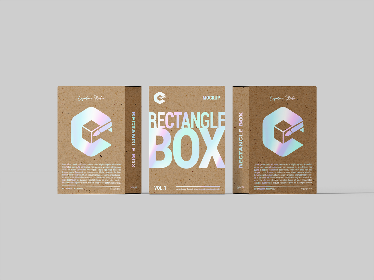 Realistic White Black Colorful Blank Rectangle Box Mockup 3D Render psd