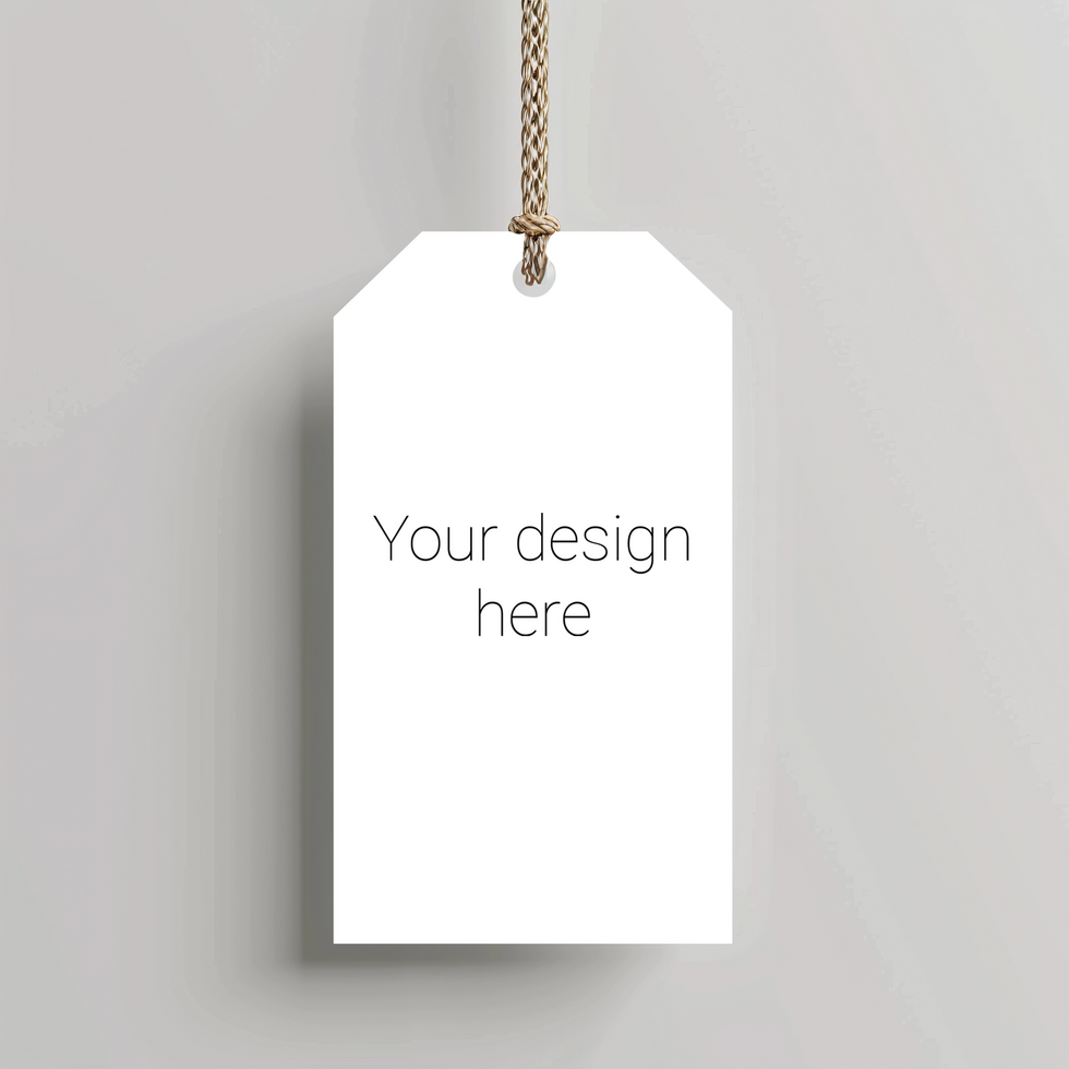 Mockup for label tag on gray background psd