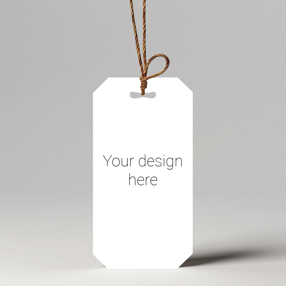 Mockup for label tag on gray background psd