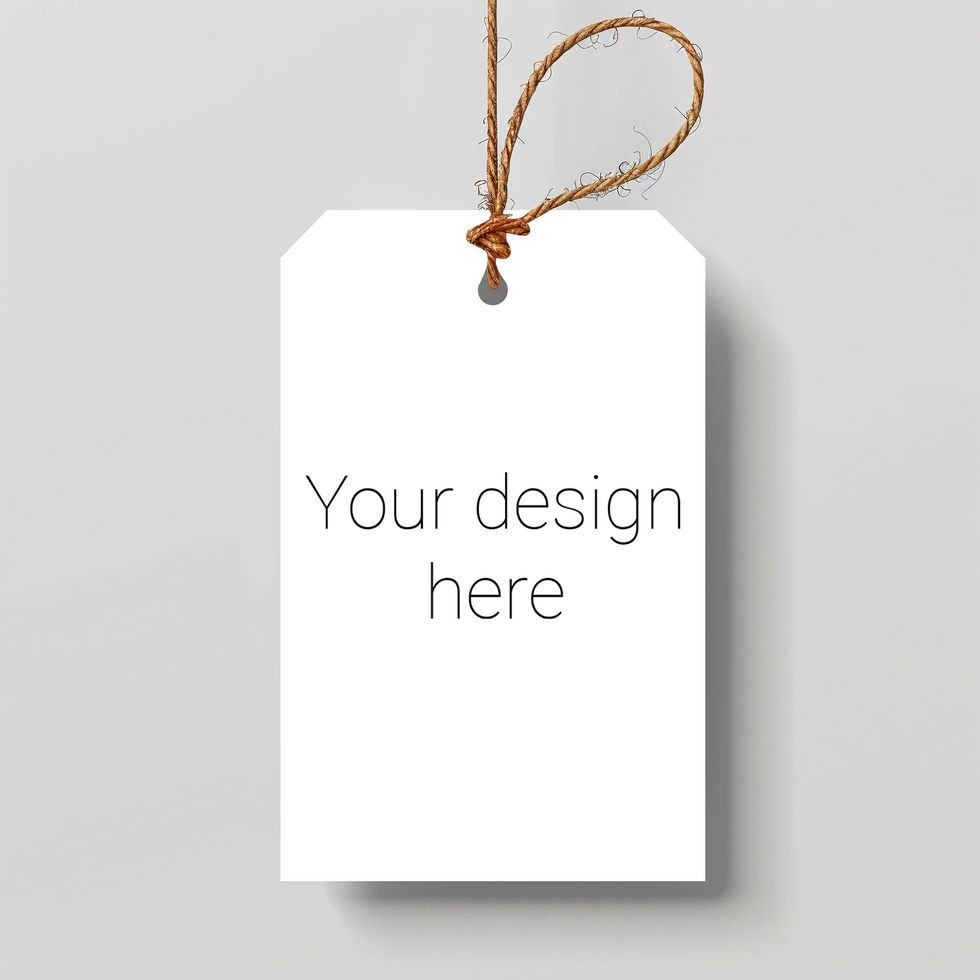 Mockup for label tag on gray background psd