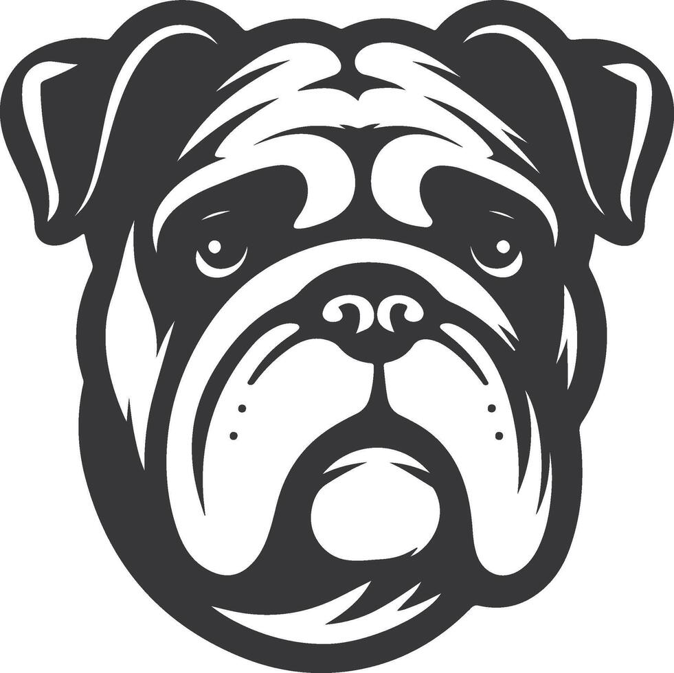 Emotional bulldog silhouette design vector