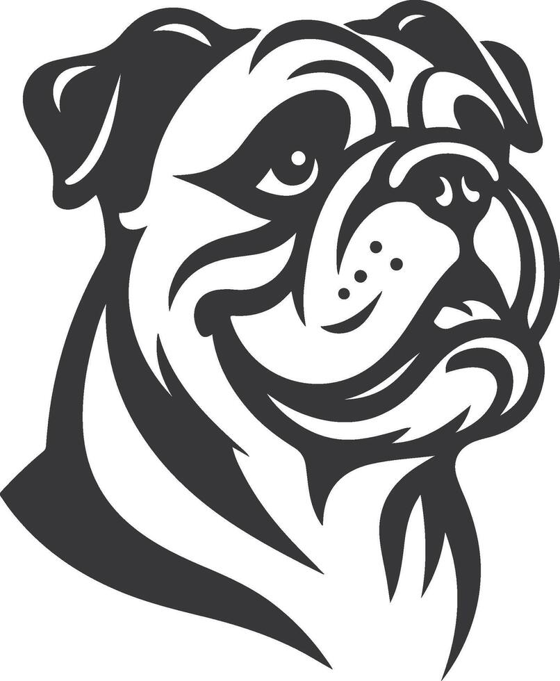 Emotional bulldog silhouette design vector