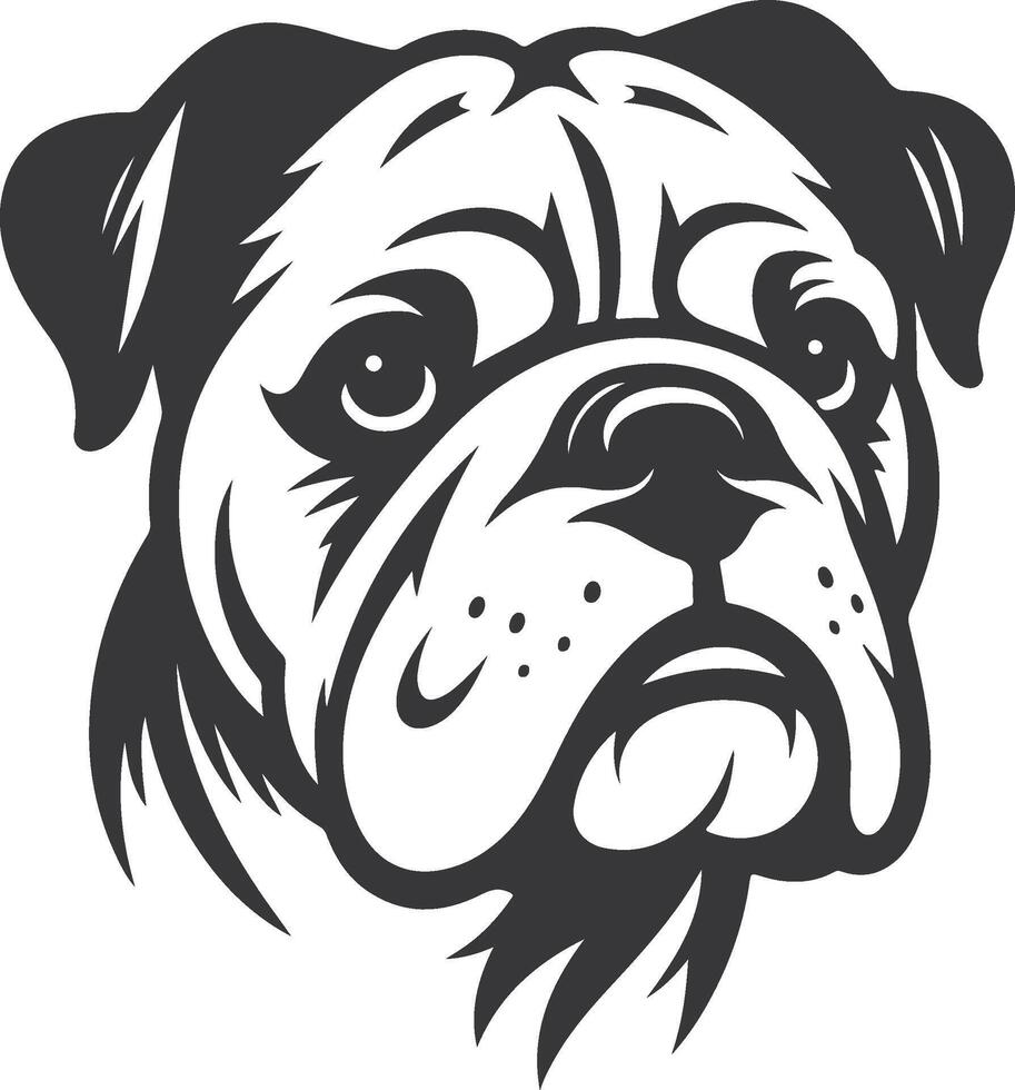 Emotional bulldog silhouette design vector