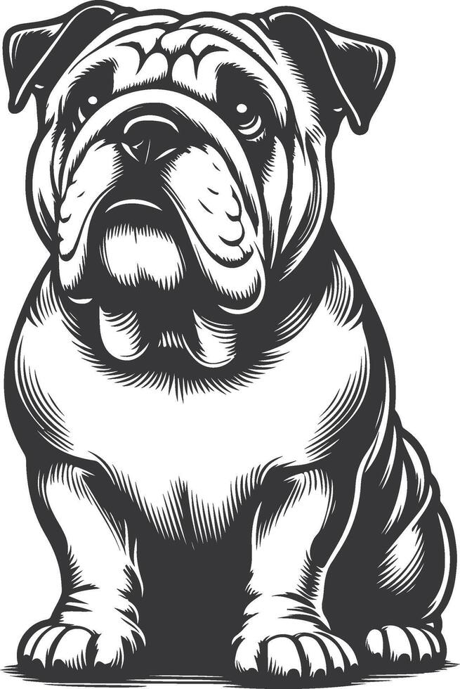 french bulldog Sitting pretty begging silhouette design. vector