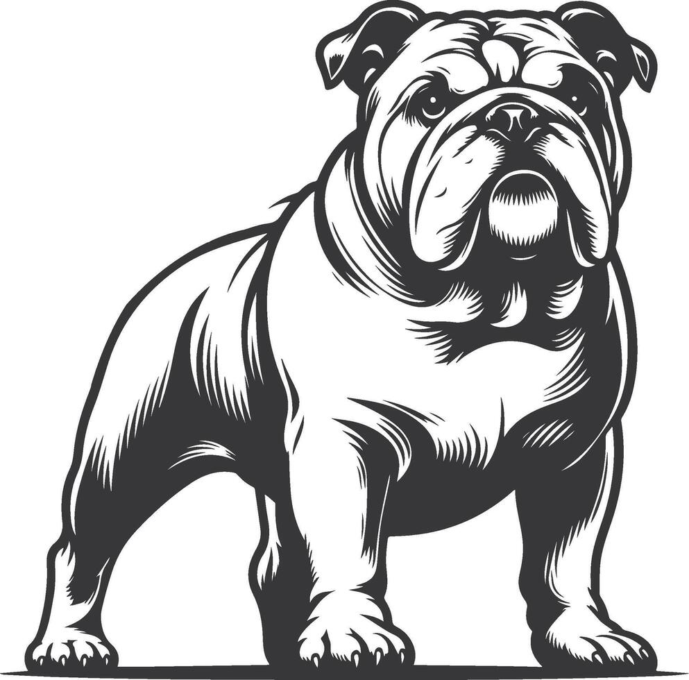 Emotional bulldog silhouette design vector