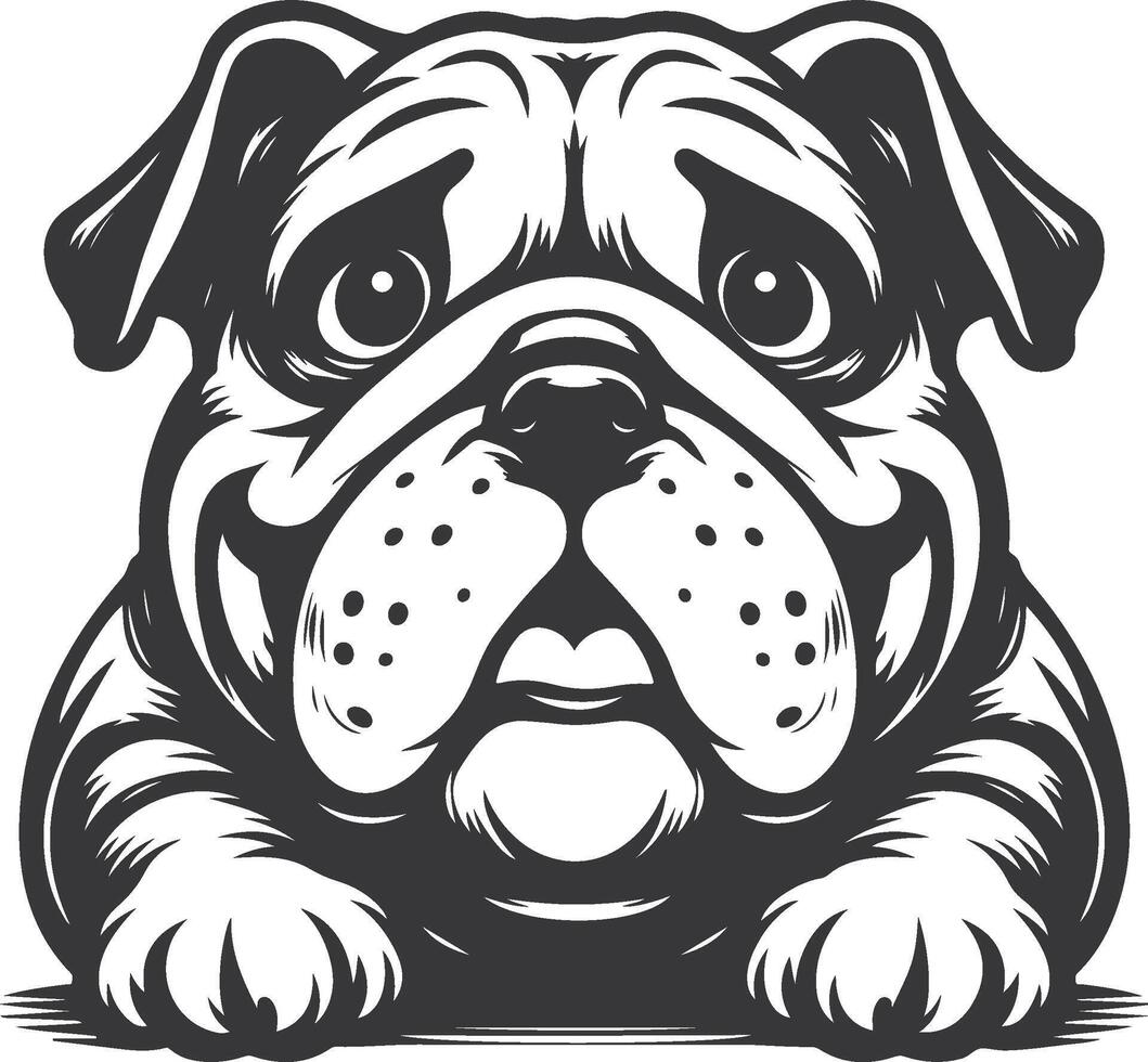 Emotional bulldog silhouette design vector