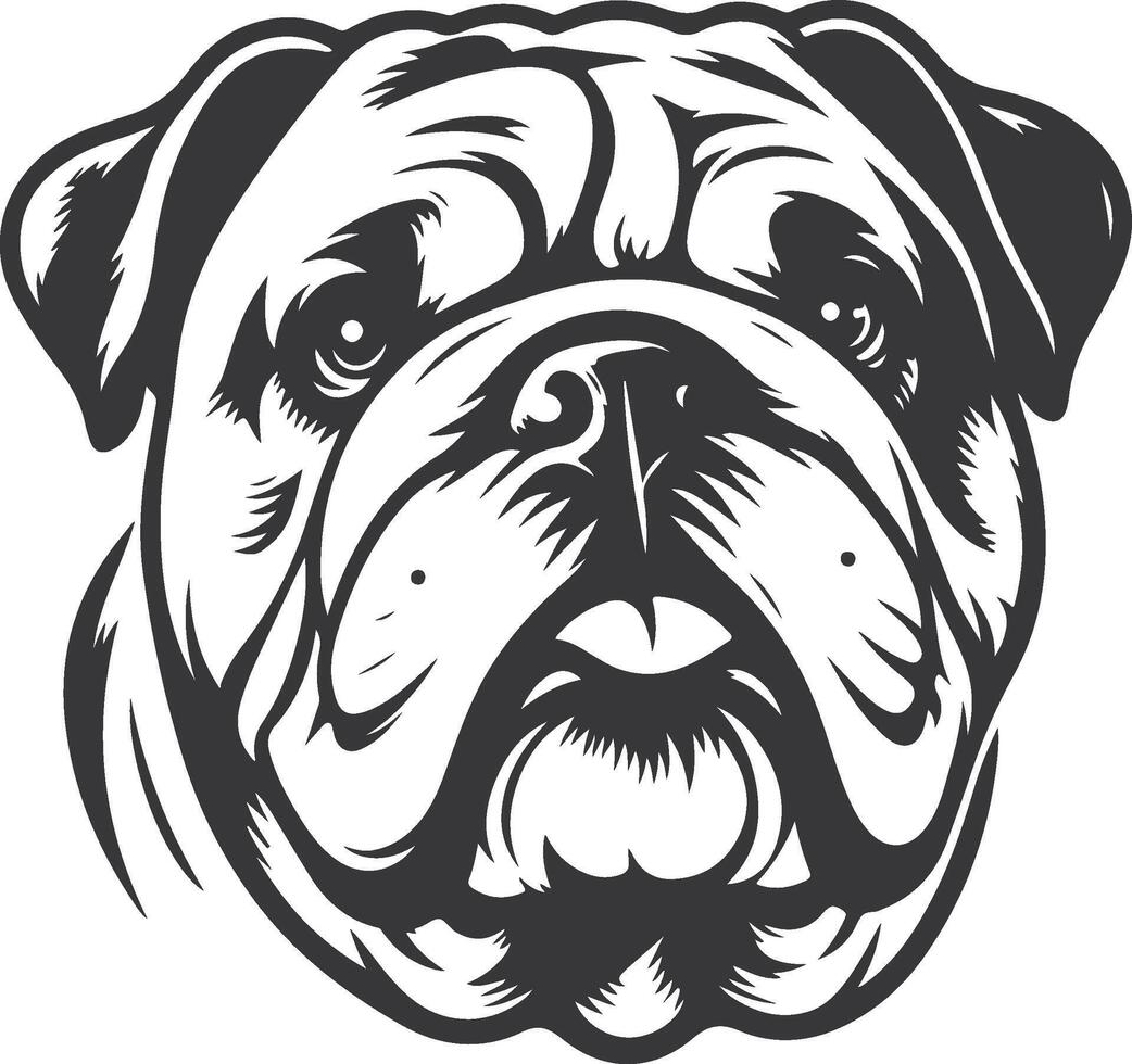 Emotional bulldog silhouette design vector