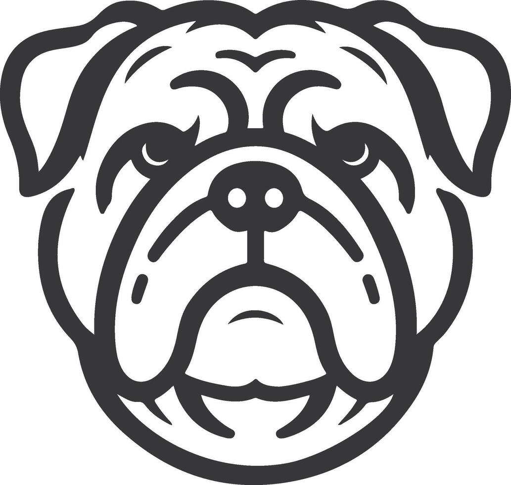 Line art French bulldog illustration. Ink style, cute animal for print linear silhouette. vector