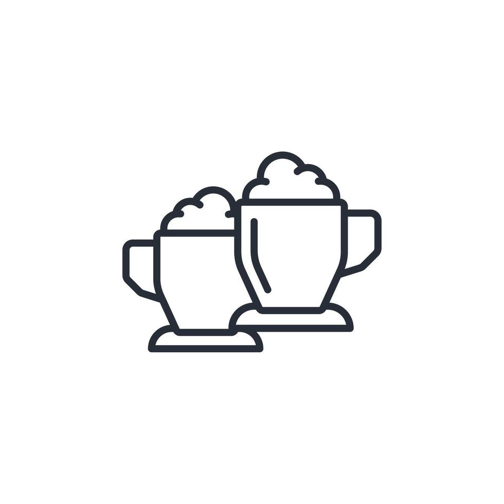 latte coffee icon. .Editable stroke.linear style sign for use web design,logo.Symbol illustration. vector