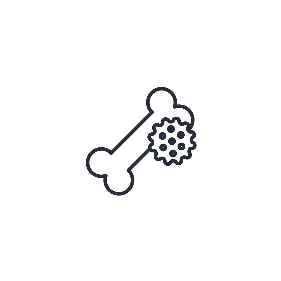 bone cancer icon. .Editable stroke.linear style sign for use web design,logo.Symbol illustration. vector
