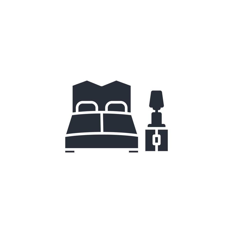 bedroom icon. .Editable stroke.linear style sign for use web design,logo.Symbol illustration. vector